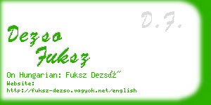 dezso fuksz business card